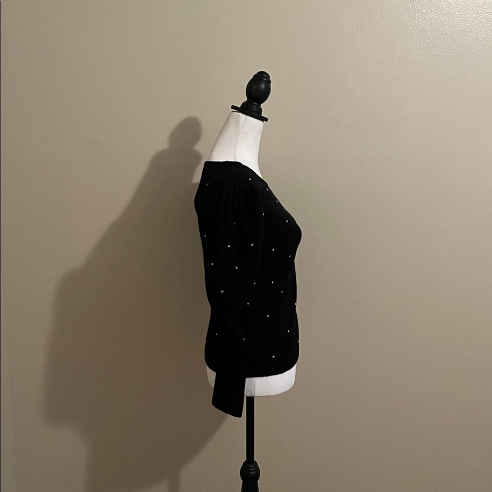 Design History Black Knit with Diamond look Accents - Picture 2 of 6
